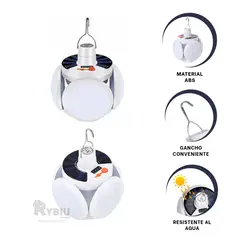 GENERICO - Lampara para Acampar con Panel Solar Y+Regalo Agendita