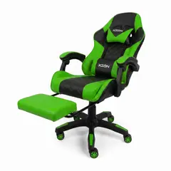 XION - SILLA GAMER ERGONÓMICA CON MASAJEADOR Y REPOSAPIÉS 135° TITAN VERDE