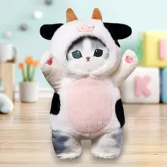 GENERICO - GATO GRIS PIJAMA VAQUITA 65 CM