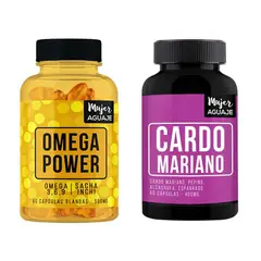 MUJER AGUAJE - Omega Power 60 Cápsulas + Cardo Mariano 60 Cápsulas
