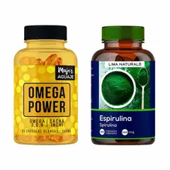 MUJER AGUAJE - Omega Power 60 Cápsulas + Espirulina 100 Cápsulas Lima Naturals