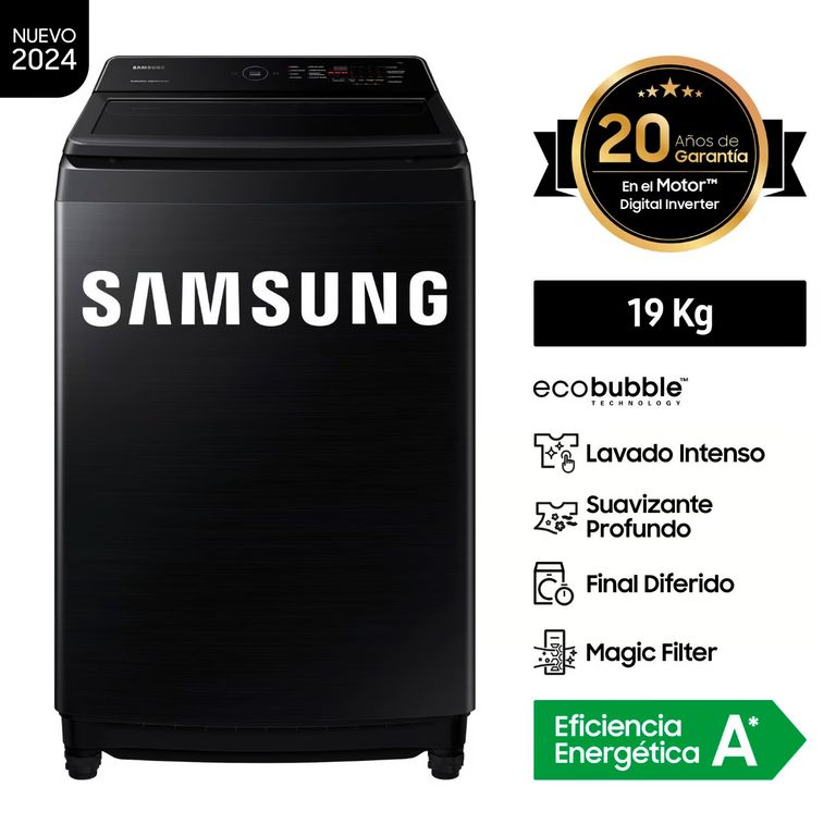 Lavadora EcoBubble 19KG Negra WA19CG6441BVPE Negro
