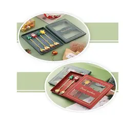 GENERICO - Mini Cubiertos con Diseño Navideño set x4