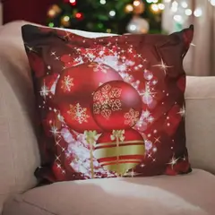 GENERICO - Funda Cojin Navideño Color Rojo