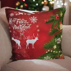 GENERICO - Funda Cojin Navideño Color Rojo
