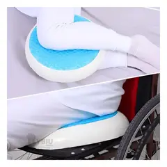 GENERICO - Cojin Ortopedico Rodete con Gel Color Blanco y Funda Plomo.