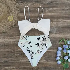 GENERICO - TRAJE DE BAÑO ENTERIZO CON FLORES