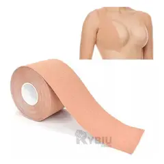 RYBIU IMPORT - Boob Tape Indoloro al Retirar en Color Nude Y+Gift Stickers