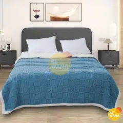 CASATEX - Manta Antialérgica SHERPA HEART 3D 2PLAZAS BLUE