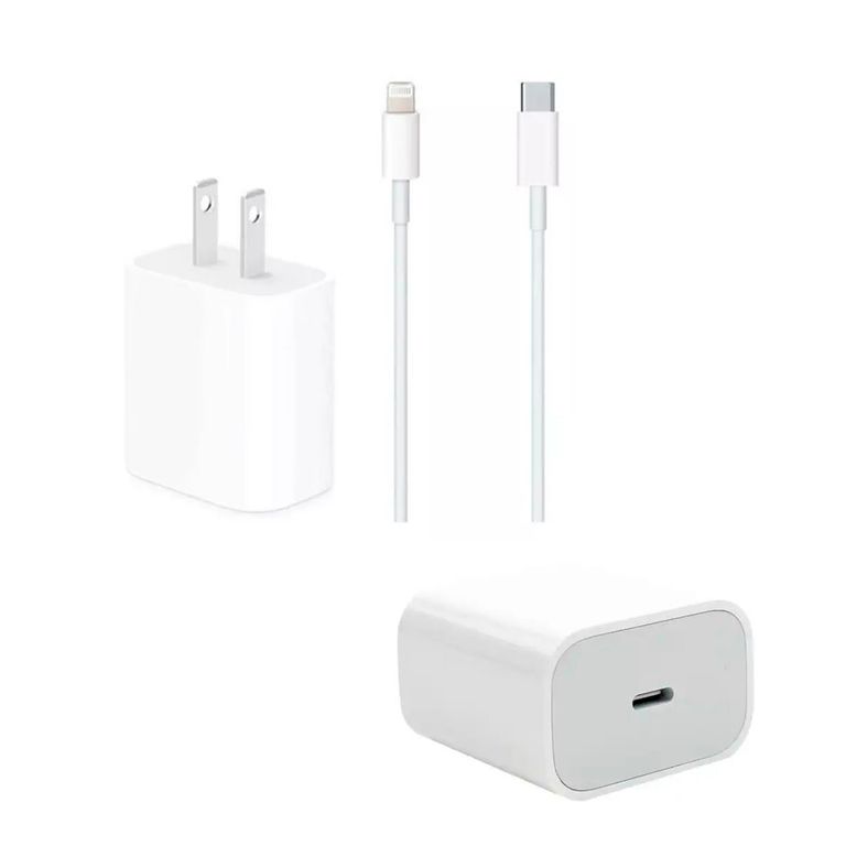 Cargador USB-C 20W + Cable USB-C a lightning 1M para iPhone