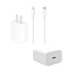 OEM - Cargador USB-C 20W + Cable USB-C a lightning 1M para iPhone