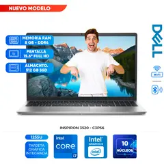 DELL - Laptop Inspiron 3520 15,6" FHD IPS Core i7-1255U hasta 4,7GHz 8GB DDR4 SO-DIMM