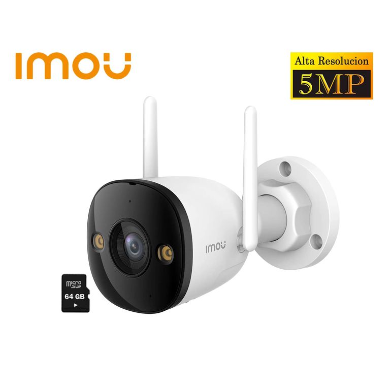 Cámara Inalámbrica WiFi BULLET 3 5MP Audio Bidireccional IP67 + SD64GB