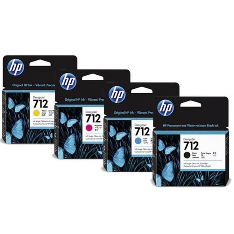 Kit de Tintas 712 Original - Negro, Cyan, Magenta, Amarillo
