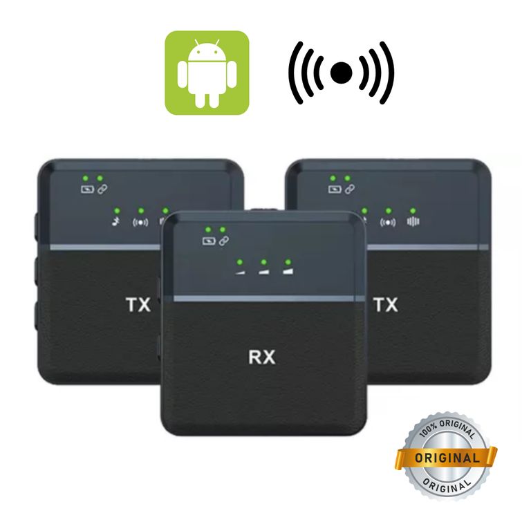 Microfonos Inalambricos Solaperos SX9 Dual Type C Para Creadores de Contenido Live Streaming