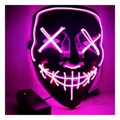 RYBIU IMPORT - Mascara Purga con Luces Led Neon Halloween en Fucsia