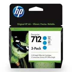 HP - Cartucho 3 Pack de Tinta 712 Cyan Original - 29ml (3ED79A)