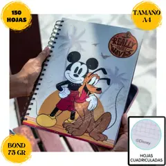ROMAX - Cuaderno anillado de 150 hojas Disney MICKEY MOUSE