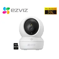 Ezviz - Cámara Wifi Inalámbrica H6C PRO 3K 5Mp Gira 360 Micro SD 256Gb