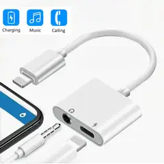 OEM - Adaptador iPhone a Audio y micrófono Jack 3.5 mm y carga Lightning