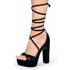 GENERICO - Sandalia Mujer Taco 9 Planta Pu 2086L-52 Color Negro