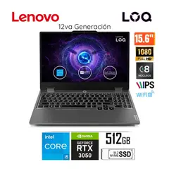 LENOVO - LAPTOP LOQ CORE™ i5-12450HX RTX™3050 156 FHD 8GB RAM 256GB SSD FREEDOS 15IAX9 83GS006WLM