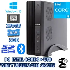 INTEL - COMPUTADORA PC DE OFICINA CORE 3 SSD 240GB RAM 8GB + WIFI Y BLUETOOTH