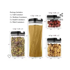 GENERICO - 7 Contenedores Cereales Menestras Hermético Navidad Genieka