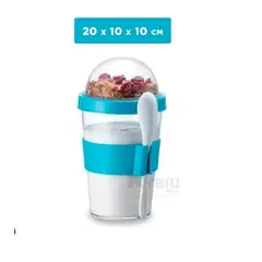 GENERICO - Vaso para Yogurt y Cereal con Cuchara de 350ML Modelo Capibara