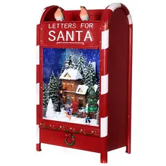 IMPORTADO MC - Buzón Decorativo Navideño con Villa Iluminada y Detalles Festivos