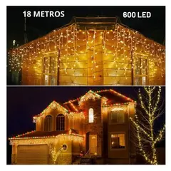 ARTEZA - Guirnalda solar de 18 metros 600 Luces led de Cascada