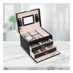 RYBIU IMPORT - Joyero Duradero Util de Color Negro Y+Papel de Regalo