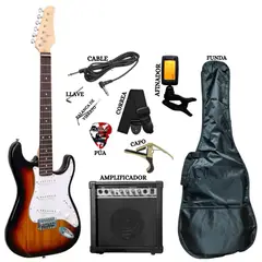 GENERICO - Pack de Guitarra Eléctrica &Amplificador&Afinador&Funda&Capo
