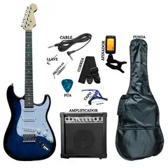 GENERICO - Pack de Guitarra Eléctrica &Amplificador&Afinador&Funda&Capo