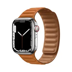 GENERICO - Correa de cuero imantada - 42mm 44mm 45mm 49mm- NARANJA