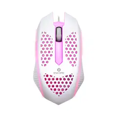ENKORE - Mouse Gamer Alámbrico Levitron 107 Blanco Ilumincación LED
