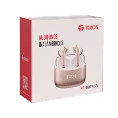 TEROS - Audífonos TE-8074GR Bluetooth TWS RosaDorado