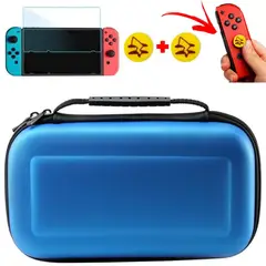 GENERICO - Mica + Estuche Protector case Para Nintendo Switch - AZUL