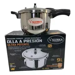 VALESKA - Olla A Presión De Acero Inoxidable 9 Litros