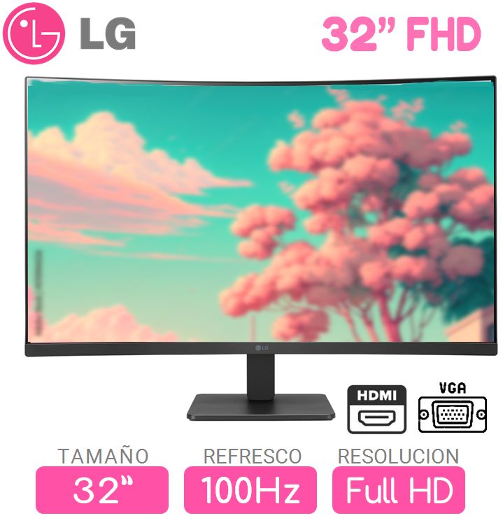 Monitor Curvo 32 Pulgadas Full HD, VGA y HDMI, 100Hz, 32MR50C