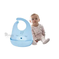 RYBIU IMPORT - Babero Impermeable con Diseño en Celeste Y+Papel de Regalo