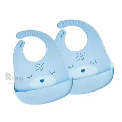 RYBIU IMPORT - Mandil para Bebe Lavable en Color Celeste Y+Gift MiniAgenda