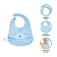 RYBIU IMPORT - Mandil de Bebe Resistente a Suciedad Celeste Y+Gift Stickers