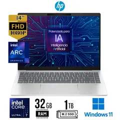 HP - LAPTOP Pavilion Plus 14-ew1002la, Core Ultra 7 155H 32GB 1TB SSD W11