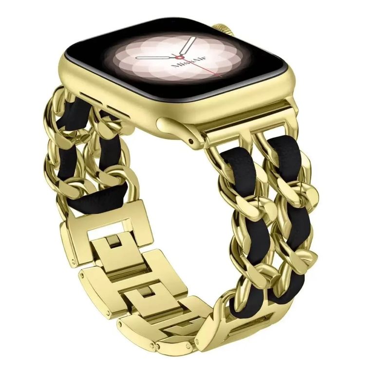 Correa Para Applewatch Y Watch Trend Belt 38-40-41mm Oro - Negro