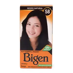 BIGEN - Tinte de Cabello en Polvo Negro Natural 58 Sin amoníaco