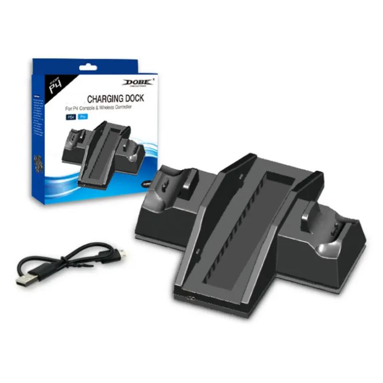 Cargador de Mandos PS4 con Base Enfriador de Consola DOBE TP4-805B