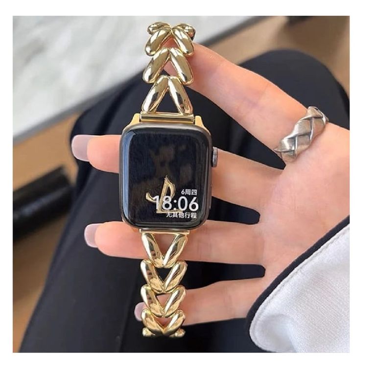 Correa Para Applewatch Y Watch Chain Link 38-40-41mm Gold