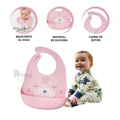 RYBIU IMPORT - Mandil de Comedor para Infantes en Rosado Y+Regalo Agendita