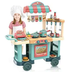 PEQUEÑAS TRAVESURAS - Carrito de Comida Fast Food +43 Accesorios